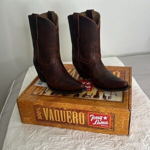 Tony Lama Brown Baja Vaquero Western Boots, Women’s 8.5 Medium, Brand New In Box